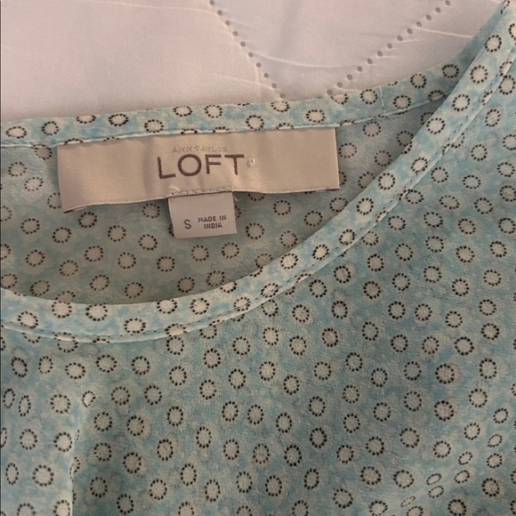 LOFT Soft Blue Ruffle Blouse - Picture 2 of 4